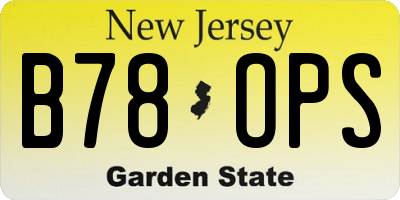 NJ license plate B78OPS