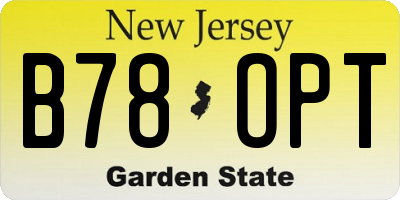 NJ license plate B78OPT