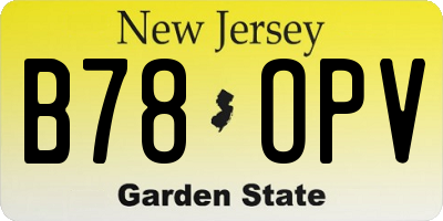 NJ license plate B78OPV
