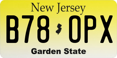 NJ license plate B78OPX