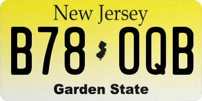 NJ license plate B78OQB