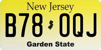 NJ license plate B78OQJ