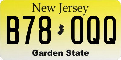 NJ license plate B78OQQ