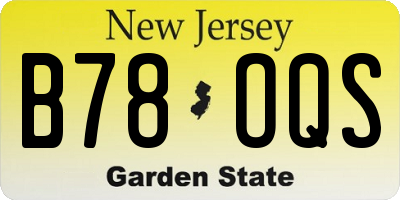 NJ license plate B78OQS