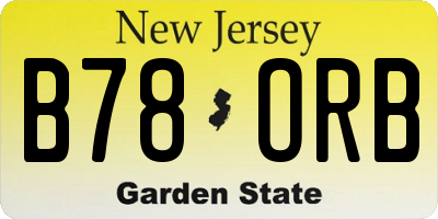 NJ license plate B78ORB