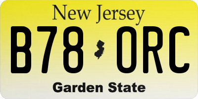 NJ license plate B78ORC