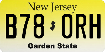 NJ license plate B78ORH