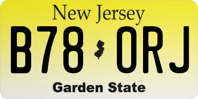 NJ license plate B78ORJ