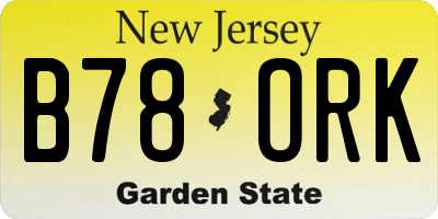 NJ license plate B78ORK