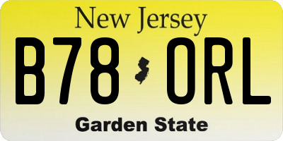 NJ license plate B78ORL