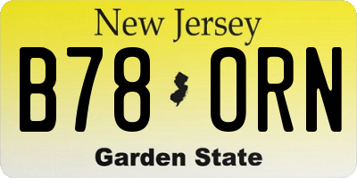 NJ license plate B78ORN