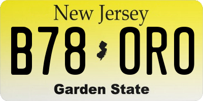 NJ license plate B78ORO