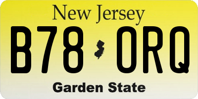 NJ license plate B78ORQ