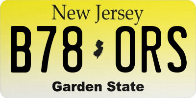 NJ license plate B78ORS
