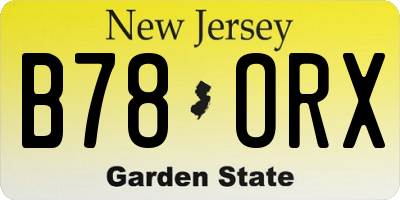 NJ license plate B78ORX
