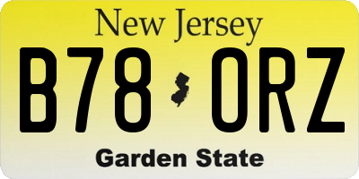 NJ license plate B78ORZ