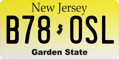 NJ license plate B78OSL