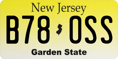 NJ license plate B78OSS