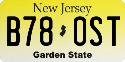 NJ license plate B78OST