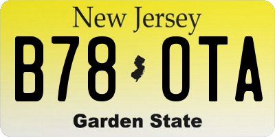 NJ license plate B78OTA