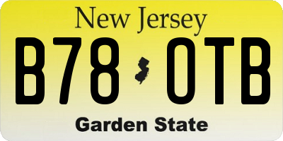 NJ license plate B78OTB