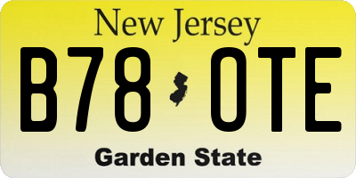 NJ license plate B78OTE