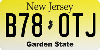 NJ license plate B78OTJ