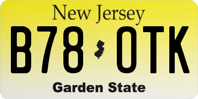 NJ license plate B78OTK