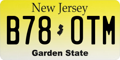 NJ license plate B78OTM