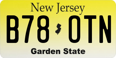 NJ license plate B78OTN