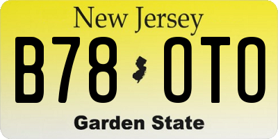 NJ license plate B78OTO