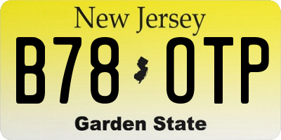 NJ license plate B78OTP