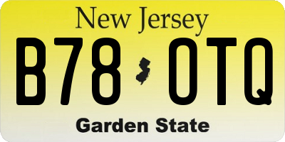 NJ license plate B78OTQ