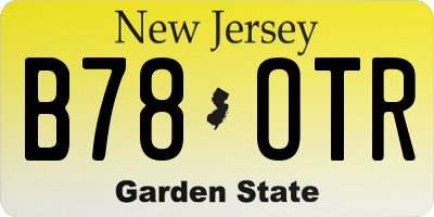NJ license plate B78OTR