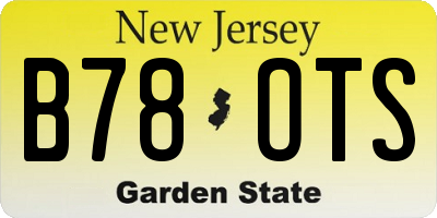 NJ license plate B78OTS