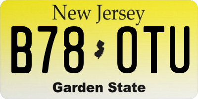 NJ license plate B78OTU