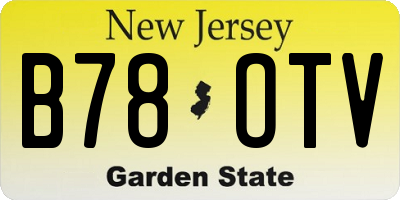 NJ license plate B78OTV