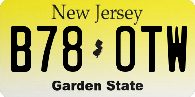 NJ license plate B78OTW
