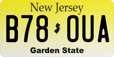 NJ license plate B78OUA