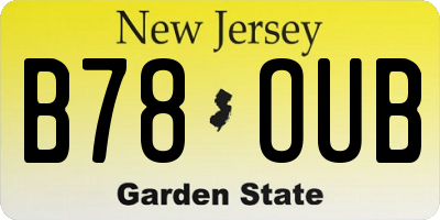 NJ license plate B78OUB