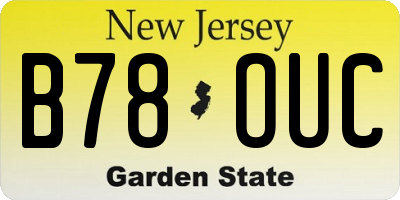 NJ license plate B78OUC