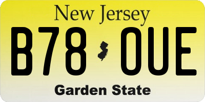 NJ license plate B78OUE