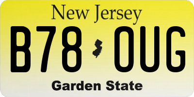 NJ license plate B78OUG