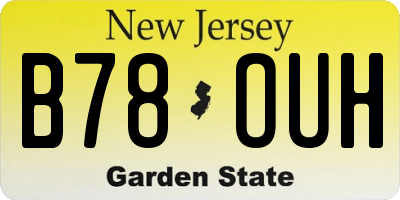 NJ license plate B78OUH