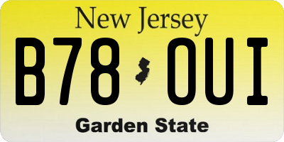 NJ license plate B78OUI