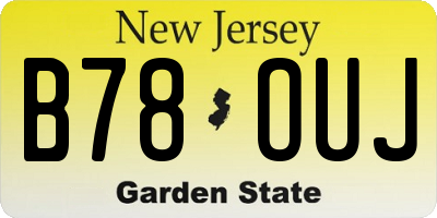 NJ license plate B78OUJ