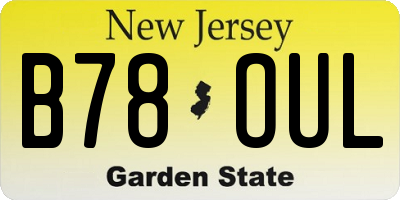 NJ license plate B78OUL
