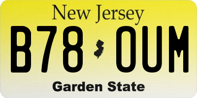 NJ license plate B78OUM