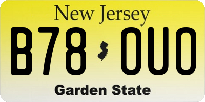 NJ license plate B78OUO