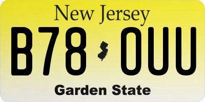 NJ license plate B78OUU